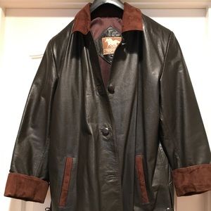 TROTTER leather jacket. Lined. Wear if you desire to impress!